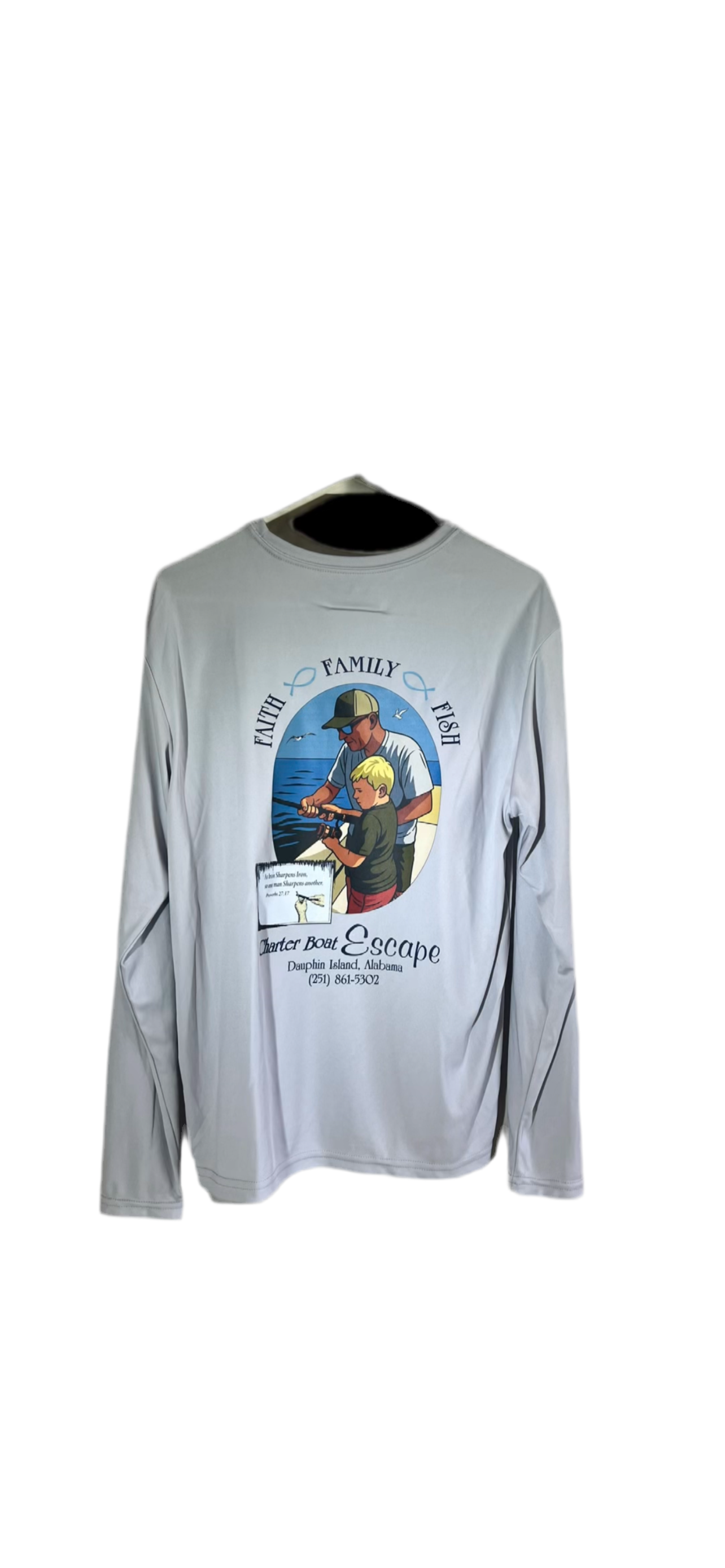 Dry Fit Long Sleeve- Faith Family Fish Design