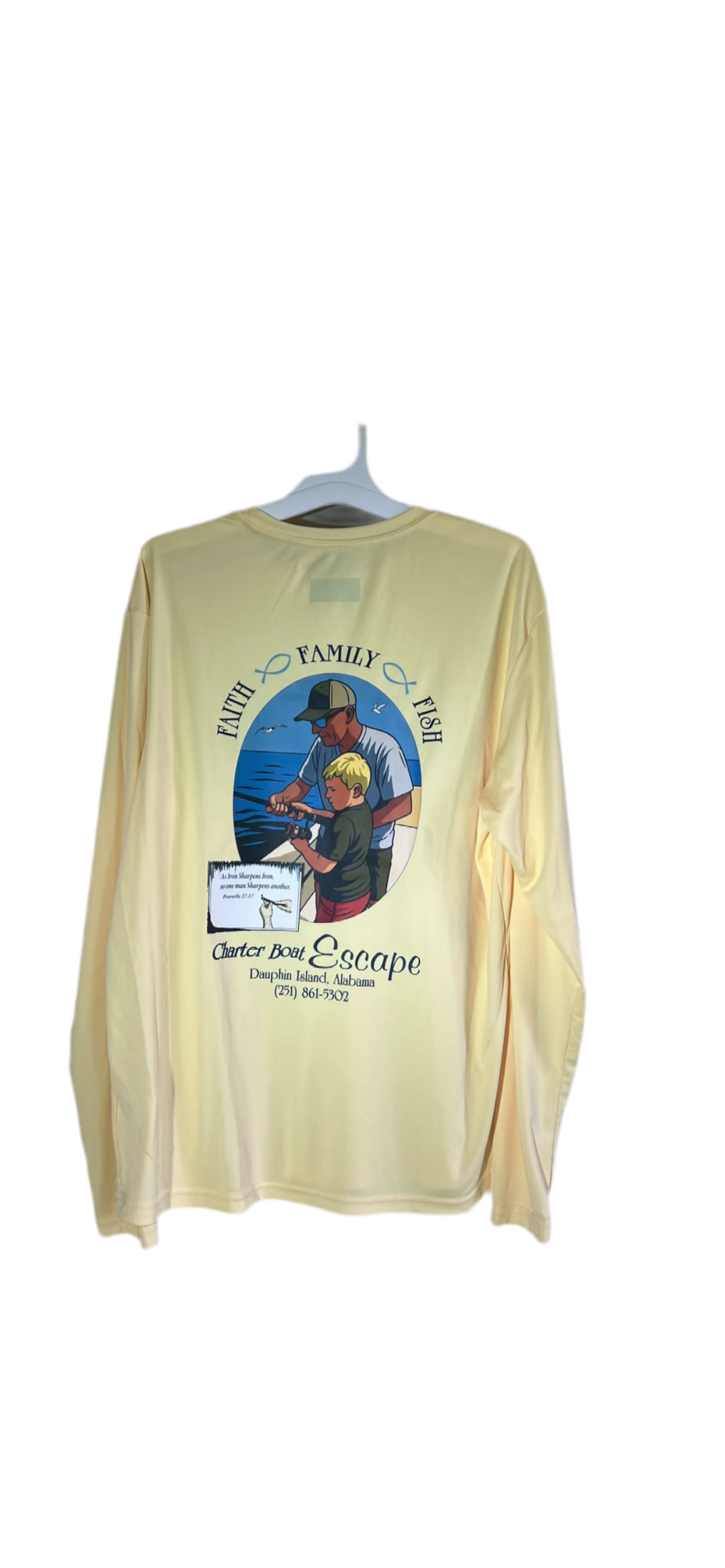 Dry Fit Long Sleeve- Faith Family Fish Design