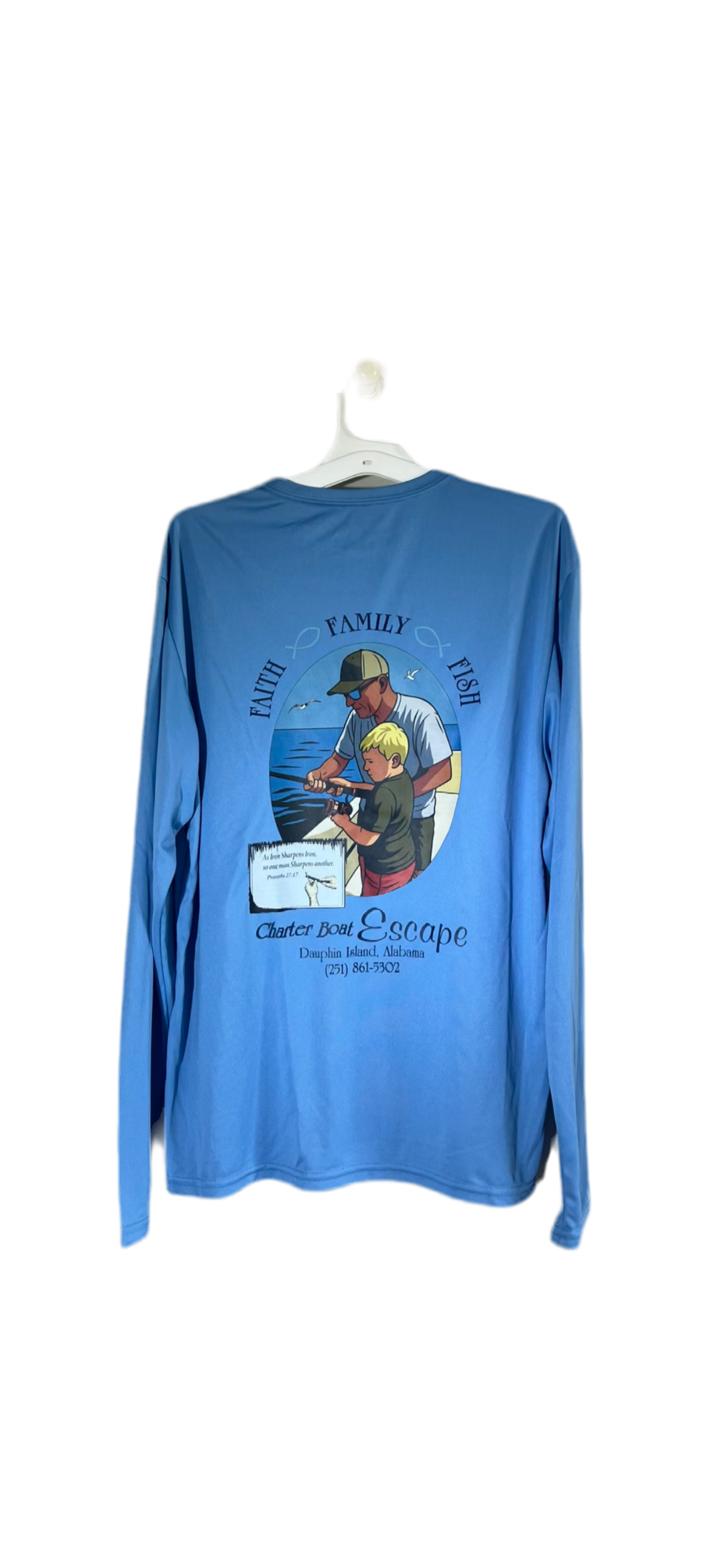 Dry Fit Long Sleeve- Faith Family Fish Design