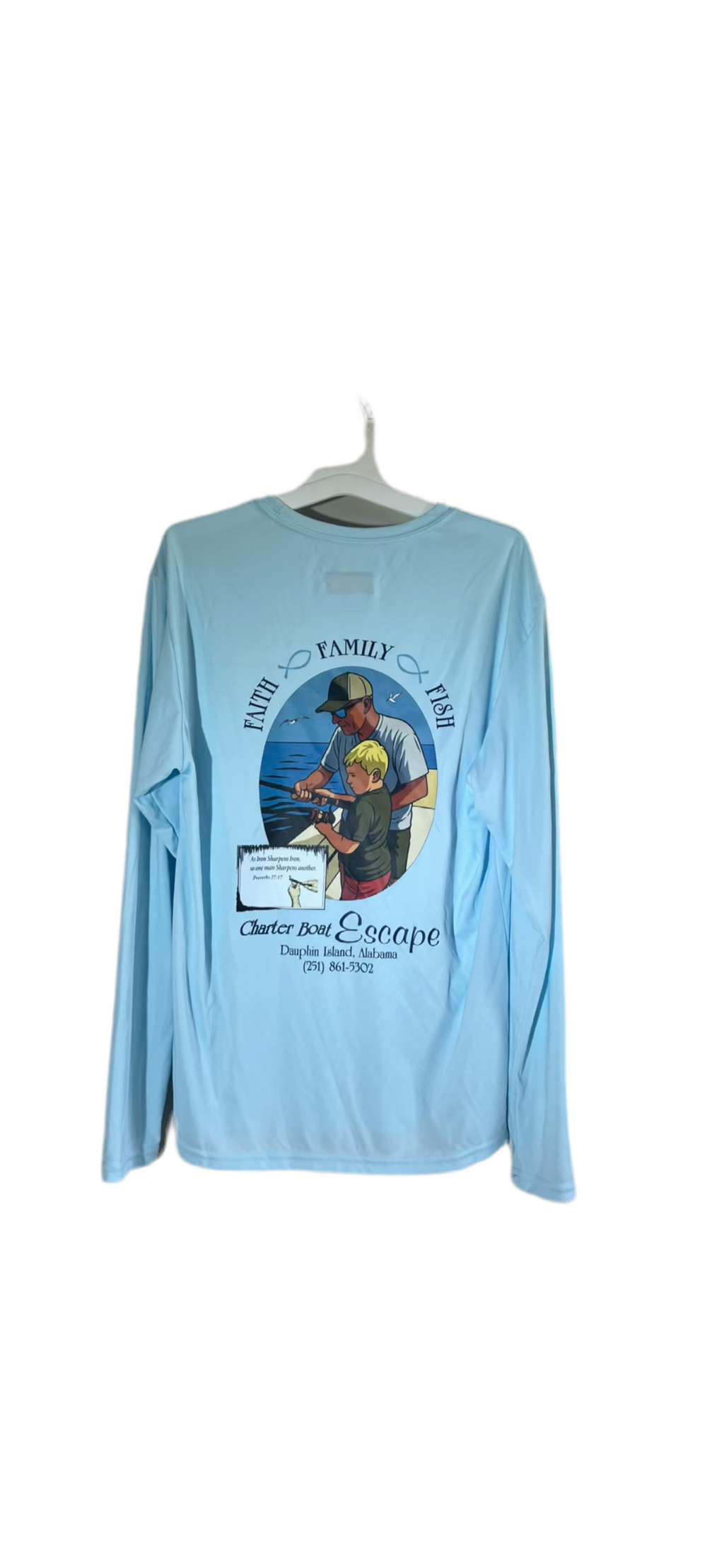 Dry Fit Long Sleeve- Faith Family Fish Design