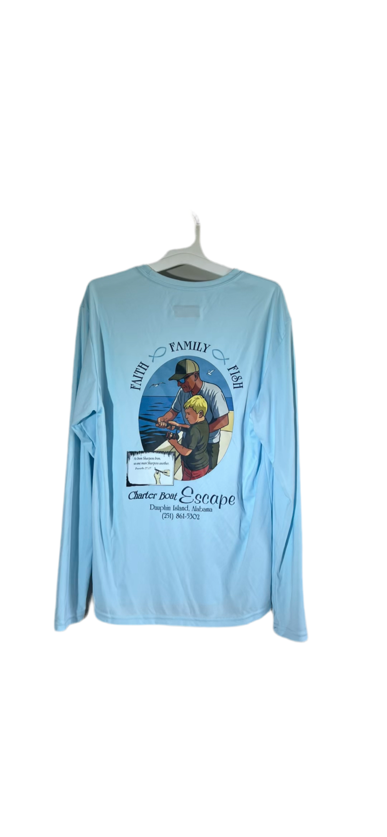 Dry Fit Long Sleeve- Faith Family Fish Design